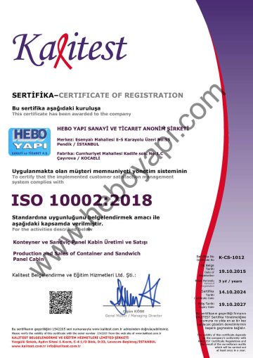 Customer Satisfaction Management System Certificate